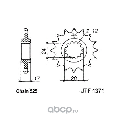 Звезда ведущая 15 зубов с демпфером для Honda JTF13715RB