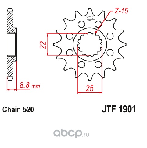 Звезда мотоциклетная JT JTF1901.14