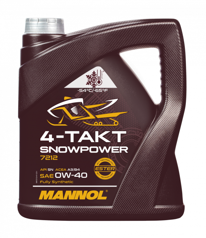 Моторное масло синтетическое для 4-Т снегоходов MANNOL 4-Takt Snowpower 4л. MN72124