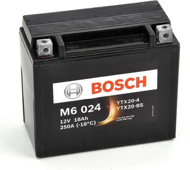 Аккумулятор YTX20-4  YTX20-BS 18 250 Y4 21 - 177 88 156 Bosch 0092M60240
