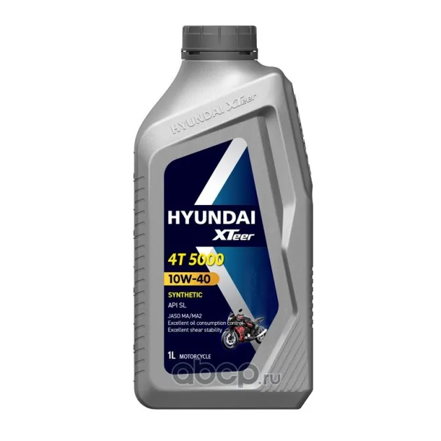 Масло моторное 4T HYUNDAI/XTeer 4T 5000 MA 10W-40_1L 1011005 HYUNDAI XTeer