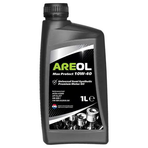 AREOL Max Protect 10W40 (1L) масло моторн.! полусинт.ACEA A3B3,API SLCF,MB 229.1,VW 501.01505.00 10W40AR002