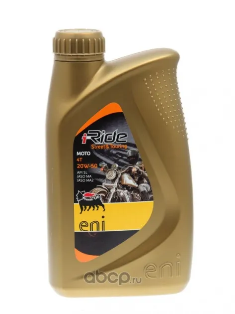ENI i-Ride moto 20w-50 1л. Полностью синтетическое моторное масло API SJ JASO MA, MA2