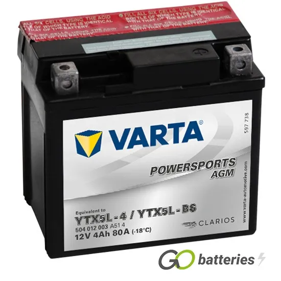 Аккумулятор YTX5L-4  YTX5L-BS 4 80 Y5 12 - 114 71 106 Varta 504012003