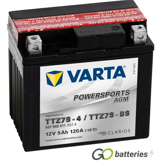 Аккумулятор YTZ7S-4  YTZ7S-BS 5 120 Y5 12 - 113 70 105 Varta 507902011