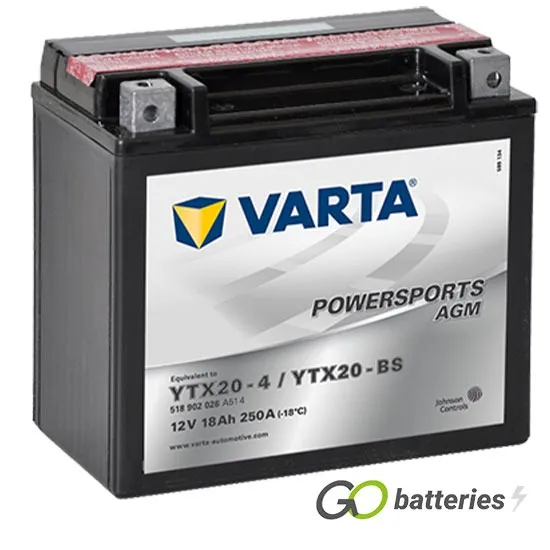 Аккумулятор YTX20-4  YTX20-BS 18 250 Y4 21 - 177 88 156 Varta 518902026