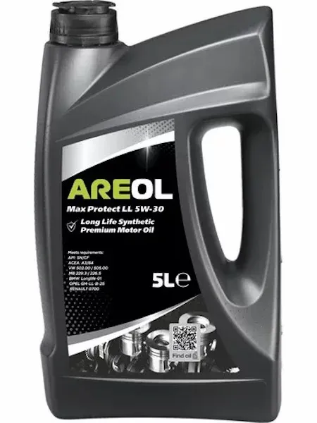 AREOL Max Protect LL 5W-30 (5L) масло моторное! синт. ACEA A3B4, API SNCF, MB 229.3226.5 5W30AR014