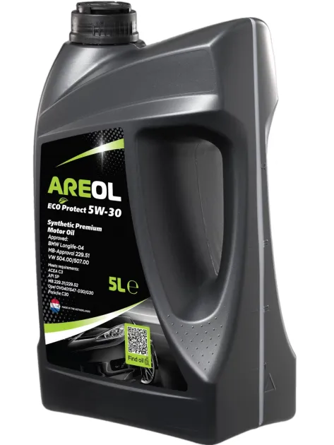 AREOL ECO Protect 5W-30 (5L) масло моторное! синт. ACEA C3, API SN, VW 504.00507.00, MB 229.51 5W30AR020