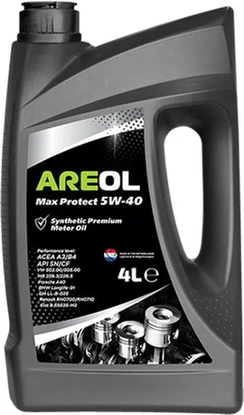 AREOL Max Protect 5W-40 (4L) масло моторное! синт. ACEA A3B4, API SNCF, VW 502.00505.00,MB 229.3 5W40AR010