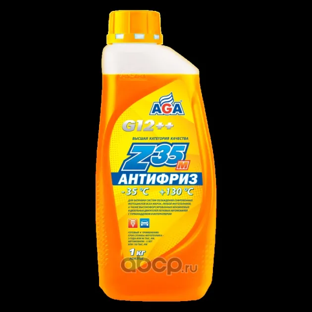 АНТИФРИЗ, ГОТОВЫЙ К ПРИМЕНЕНИЮ, ОРАНЖЕВЫЙ, -35С, 1 AGA AGA310Z