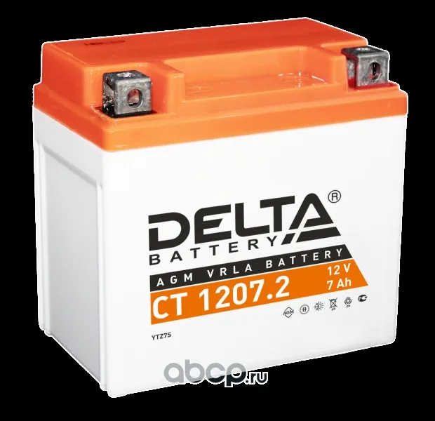 Аккумулятор Delta CT 1207.2 (12V / 7Ah) [YTZ7S] 114x70x108 DELTA BATTERY CT12072