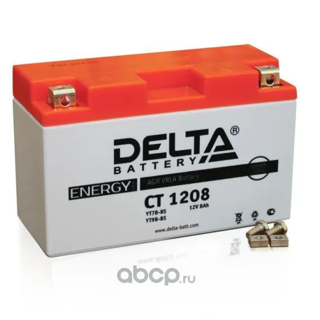 Аккумулятор Delta CT 1208 12V / 8Ah / 110A (YTX7L-BS YT7B-BS YT7B-4 YT9B-BS) DELTA BATTERY CT1208
