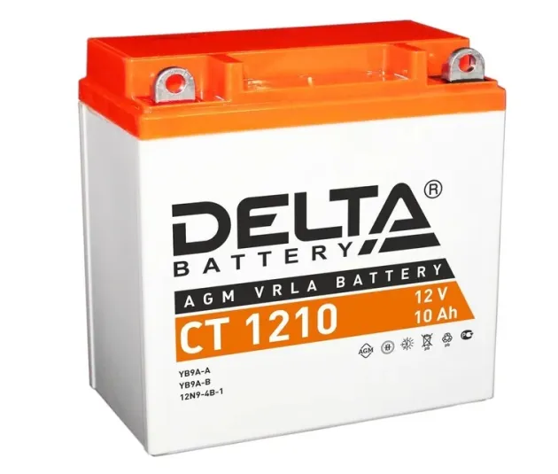 Аккумулятор CT1210 12 B 10 Ah 100 A 137*77*135 прямая (+ -) YB9A-A, YB9-B, 12N9-4B-1 DELTA battery
