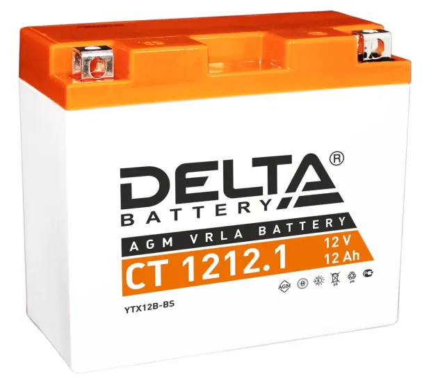 Аккумулятор CT1212.1 12 B 12 Ah 155 A 151*71*130 прямая (+ -) YT12B-BS DELTA battery CT12121
