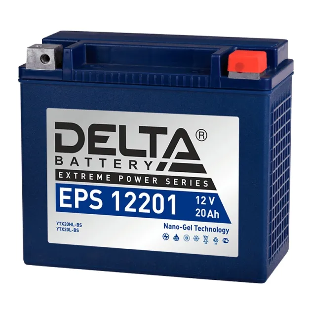 Аккумулятор EPS 12201 12 B 18 Ah 310 A 176*87*154 обратная (- +) YTX20HL-BS, YTX20L-BS DELTA battery EPS12201