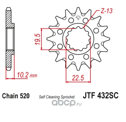 Звезда передняя JTF432.15 JT Sprockets JTF43215