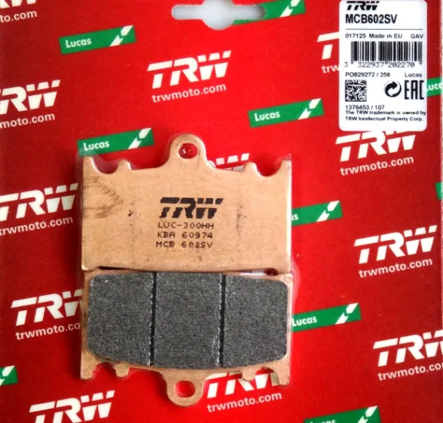 Колодки тормозные пер. Kawasaki: ZX-6R 600 94-97, Suzuki: GSXR 600 97-03, GSXR 750 00-03, (GM03032S) TRW MCB602SV