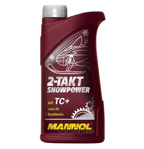 Моторное масло для снегоходов (2T) синтетическое MANNOL 2-TAKT SNOWPOWER 1л. MN72011
