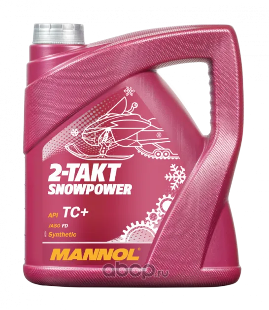 Моторное масло для снегоходов 2T синтетическое MANNOL 2-TAKT SNOWPOWER 4л. MN72014