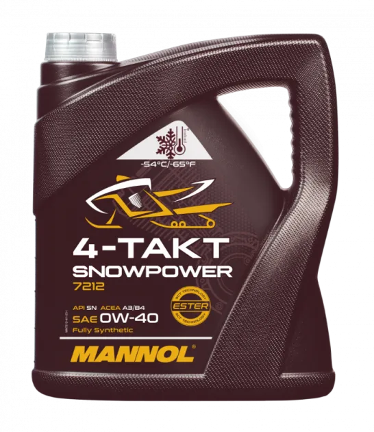 Моторное масло синтетическое для 4-Т снегоходов MANNOL 4-Takt Snowpower 4л. MN72124