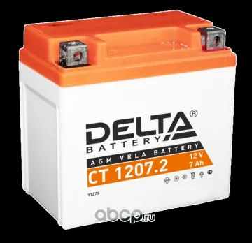 Аккумулятор CT1207.2 12 B 7 Ah 130 A 114*70*108 обратная (- +) YTZ7S DELTA battery CT12072